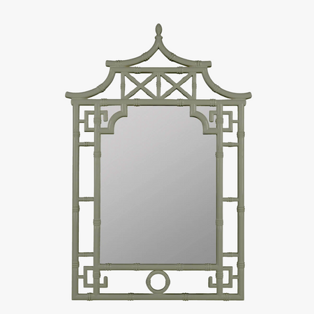 Pagoda Sage Lacquer Mirror