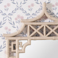 Pagoda Sand Lacquer Mirror faux bamboo details