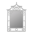 Pagoda Shiny White Lacquer Wall Mirror 
