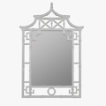 Pagoda White Lacquer Mirror