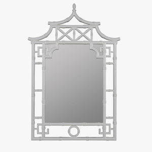 Pagoda White Lacquer Mirror