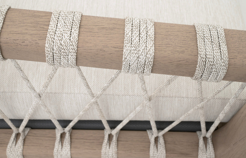 Palisades Outdoor Teak Counter Stool - rope closeup