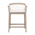 Palisades Outdoor Teak Counter Stool  with woven rope