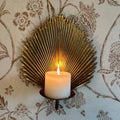 Palm Candle Sconce with pillar candle