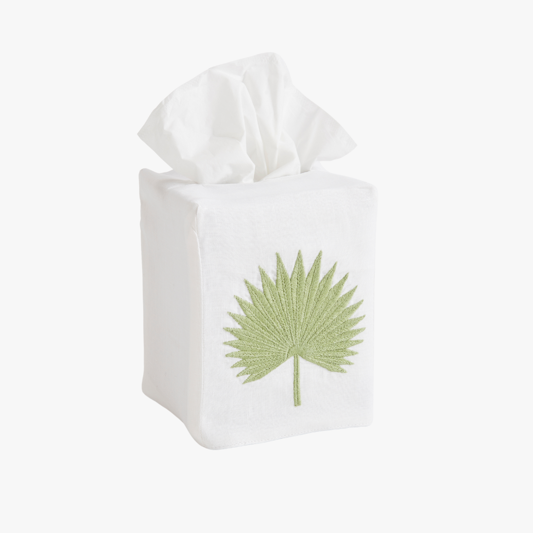 Palm Embroidered Tissue Box Cover