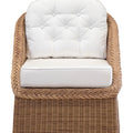 Palm Outdoor Synthetic Wicker Lounge Chair with white cushions