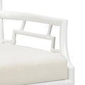 Palms Fretwork White Rattan Arm Chair closeup