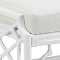 Palms White Rattan Fretwork Stool closeup