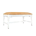 Paradise White Rattan Bench - woven rattan cushion
