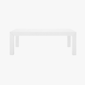 Parsons White Grasscloth Coffee Table
