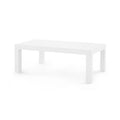 Parsons White Grasscloth Rectangle Coffee Table
