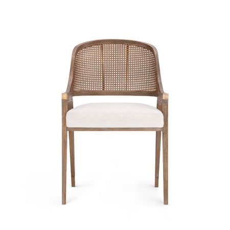 Pascal Driftwood Dining Chair with woven cane back