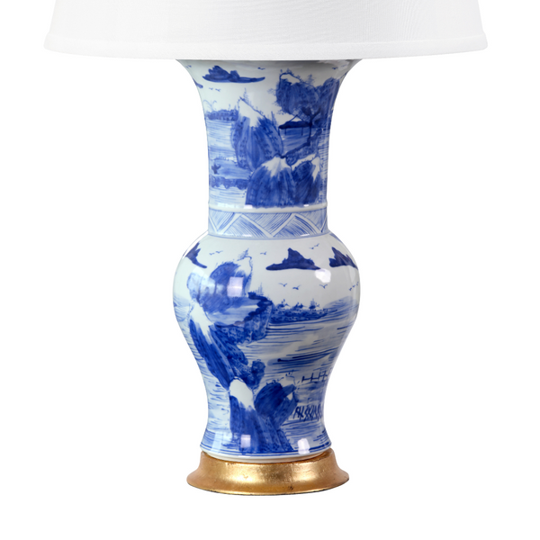 Pavilion Lamp  Chinoiserie Hand Painted Base