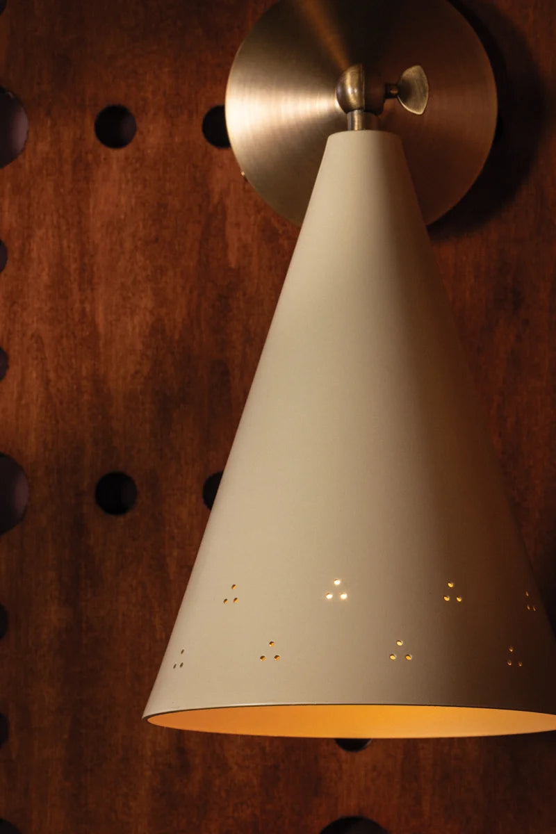 Pawley Wall Sconce perforated metal closeup