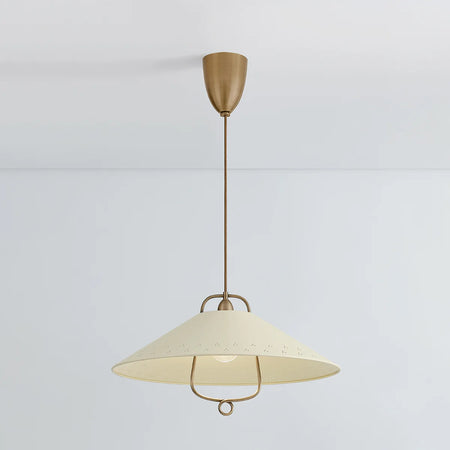 Pawley Perforated Metal Pendant illuminated