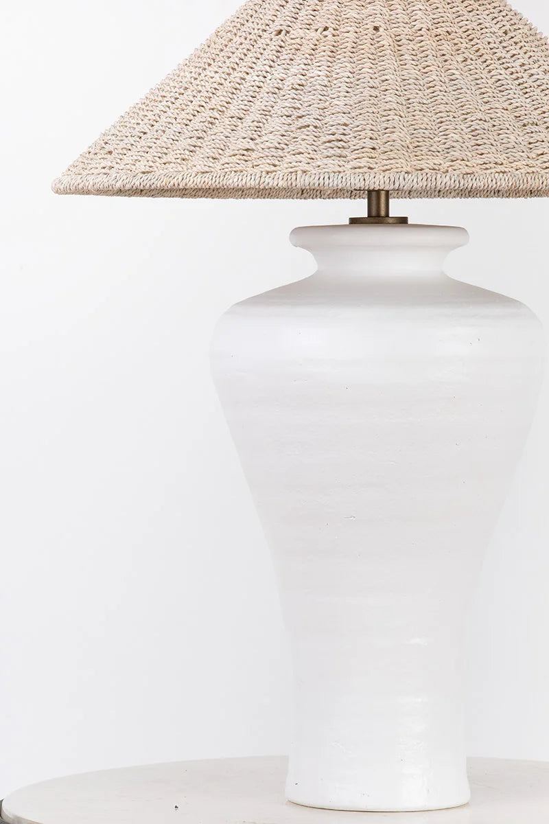Pezante Table Lamp with woven cone shade