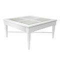 Pennine White Coffee Table - glass top