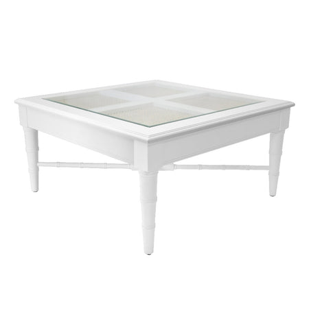 Pennine White Coffee Table - glass top
