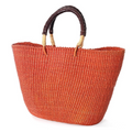 Persimmon Marche Straw Tote - Leather Handles