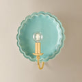 Pierce Celadon Scalloped Edge Wall Sconce on wall