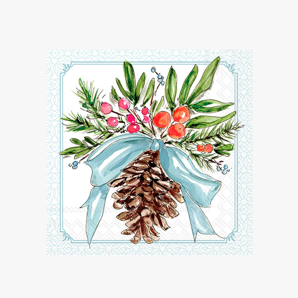 Pinecones & Ribbons Paper Cocktail Napkins