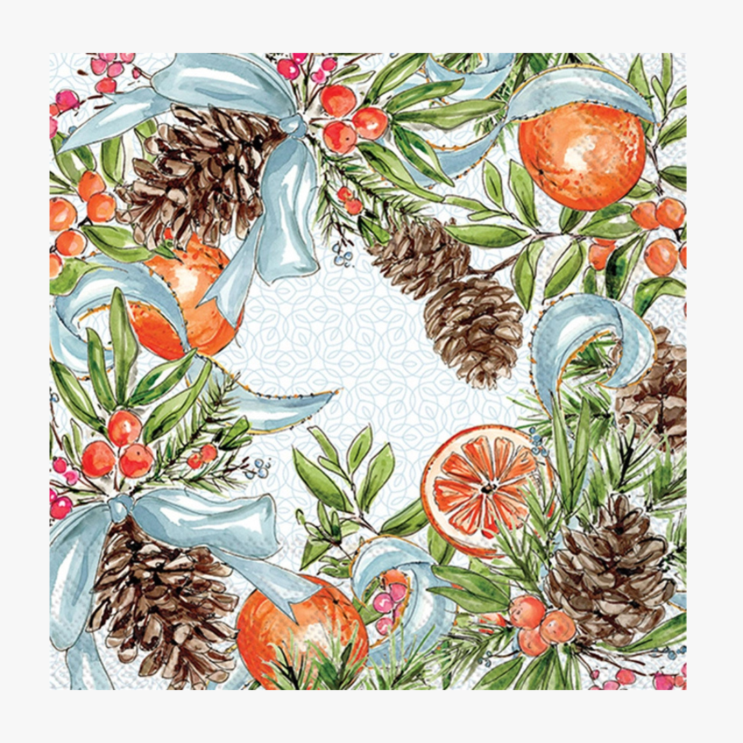 Pinecones & Ribbons Paper Lunch Napkins