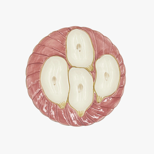 Pink Gilded Oyster Plate