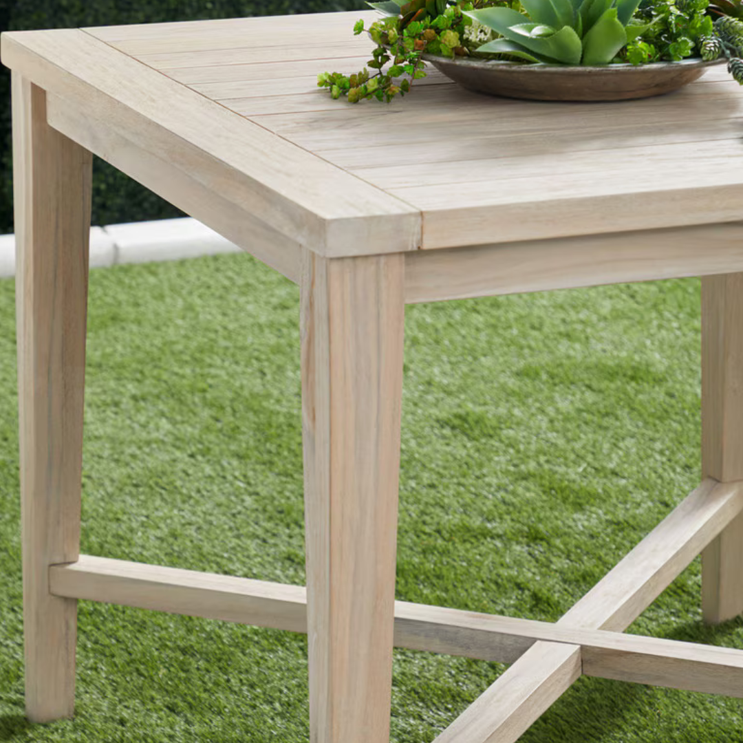 Pisco Outdoor Counter  Height Teak Table closeup