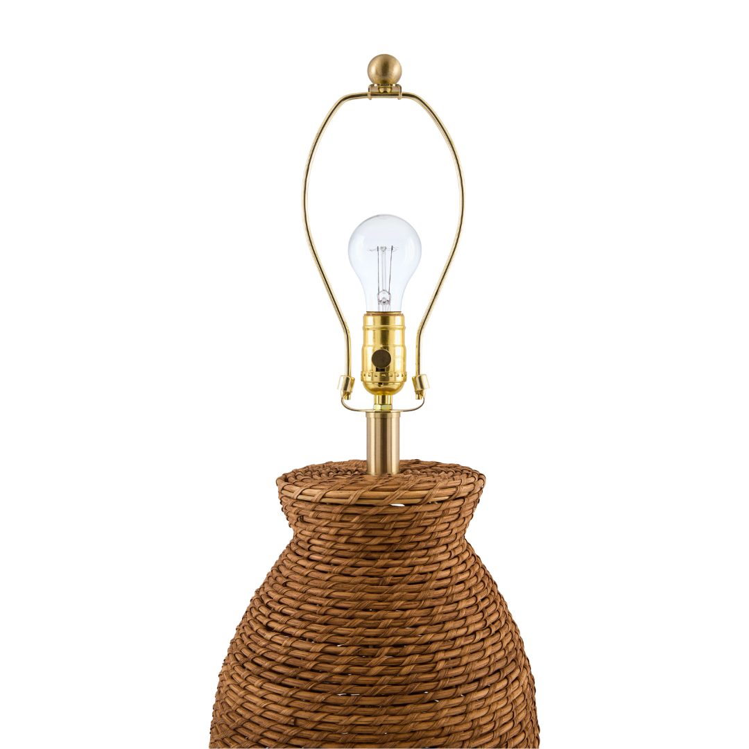 Ponte Rattan Lamp - gold harp