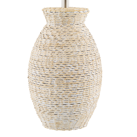 Ponte Whitewash Rattan Lamp - base closeup