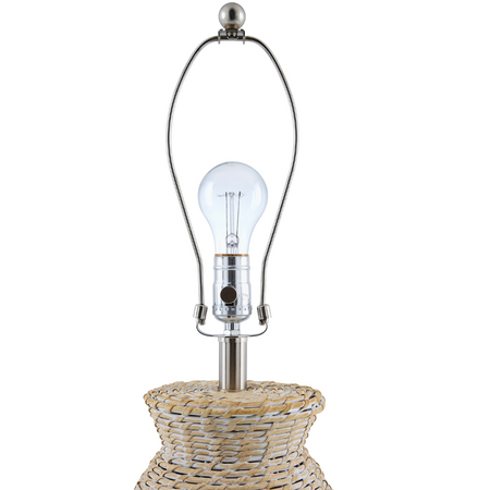 Ponte Whitewash Rattan Lamp - harp closeup