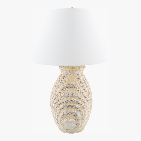 Ponte Whitewash Rattan Lamp