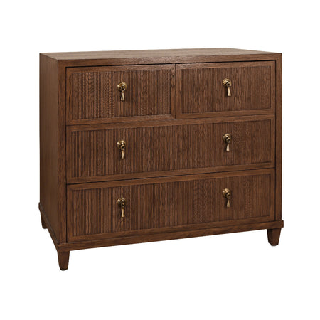 Porter Brown Oak Chest - fluted drawer fronts