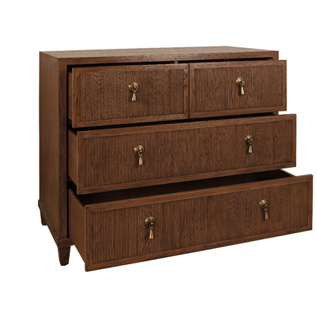 Porter Brown Oak Chest - with open drawers