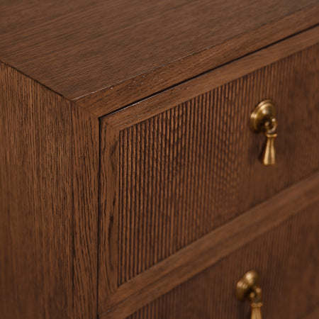 Porter Brown Oak Chest corner closeup