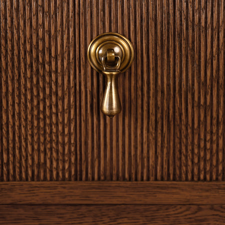 Porter Brown Oak Chest hardware closeup