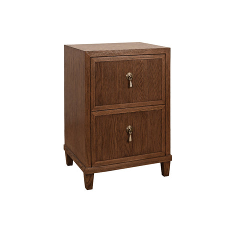 Porter Brown Oak Side Table - fluted drawer fronts