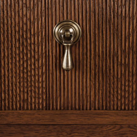 Porter Brown Oak Side Table hardware closeup