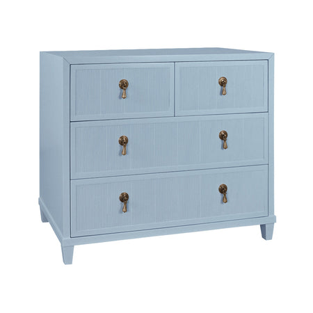 Porter Light Blue Chest - fluted drawer fronts
