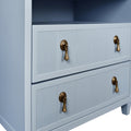 Porter Light Blue Nightstand  with open shelf