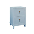 Porter Two Drawer Light Blue Side Table - fluted fronts