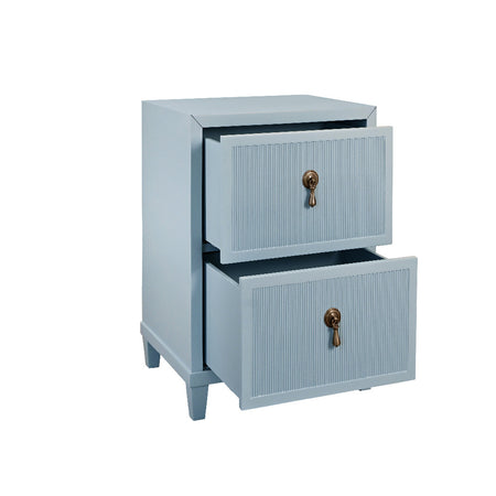 Porter Two Drawer Light Blue Side Table