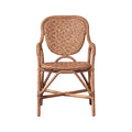 Portofino Antique Brown Rattan Bistro Arm Chair front view