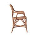 Portofino Antique Brown Rattan Bistro Arm Chair side view