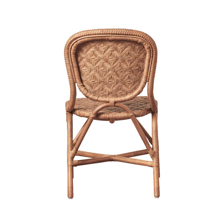 Portofino Antique Brown Rattan Bistro Side Chair back view
