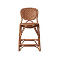 Portofino Antique Brown Rattan Bistro Style Counter Stool front