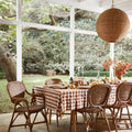 Portofino Antique Brown Rattan Chairs styled on porch
