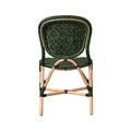 Portofino Green Rattan Bistro Chair Back View