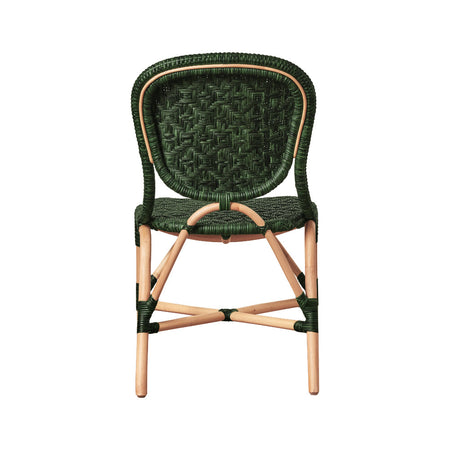 Portofino Green Rattan Bistro Chair Back View