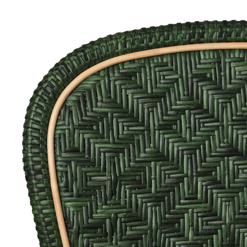 Portofino Green Rattan Bistro Chair texture closeup